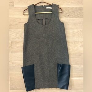 Celine Wool Leather Pocket Dress